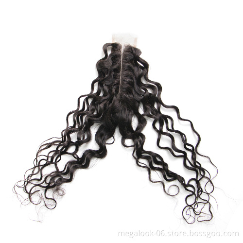 Middle Part 2*6 Lace Closure Brazilian Water Wave Remy Human Hair Closure Unprocessed Virgin Hair Human Hair 2*6 Closure